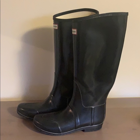 Hunter “Regent” Black Rubber Rain Boots - Women’s Size 9 - Picture 3 of 8